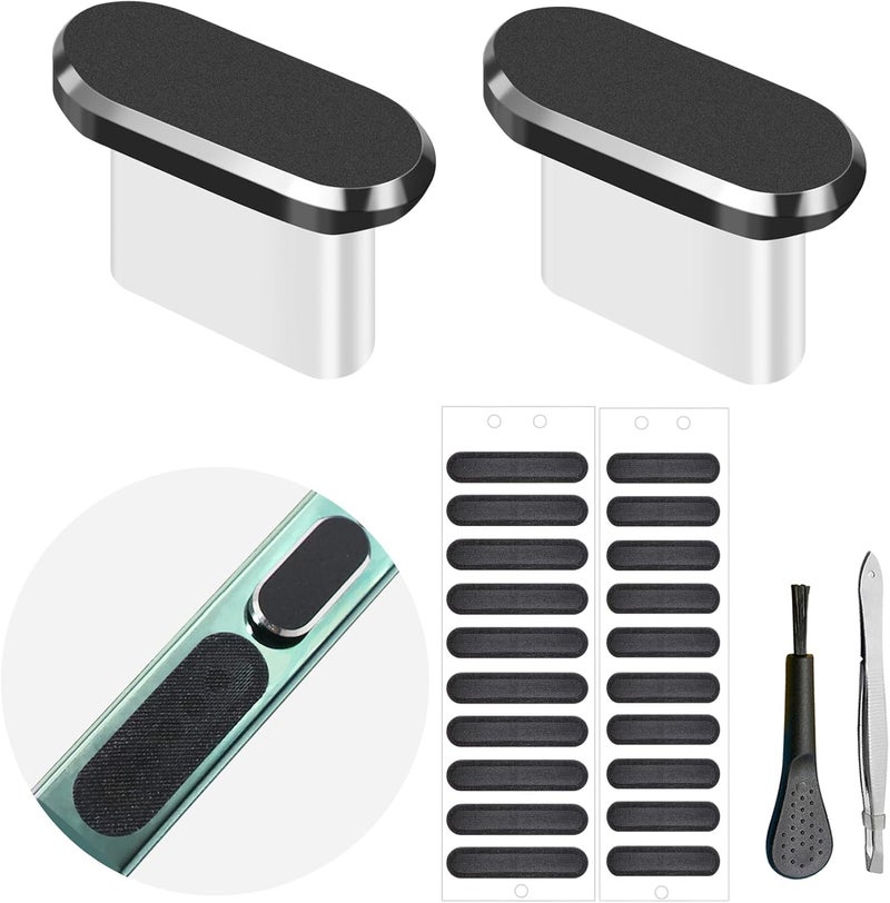 Limvory USB C Dust Plug, Type C Anti Dust Cover Protector Cap with Phone Speaker Cover Compatible with iPhone 17 16 15 Series, Samsung Galaxy S22/S21/S20, Note 20/10, All USB C Devices - Image 1